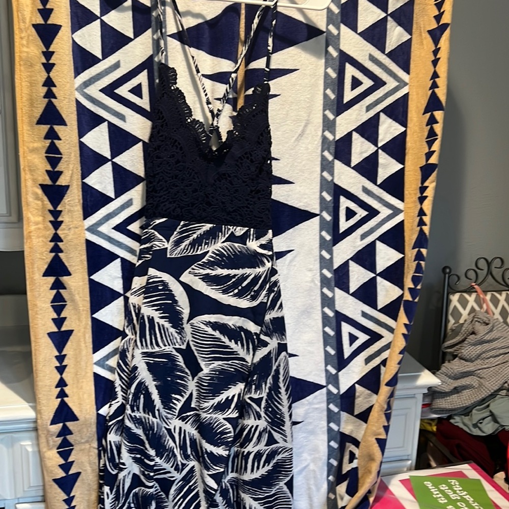 Blue leaf dress